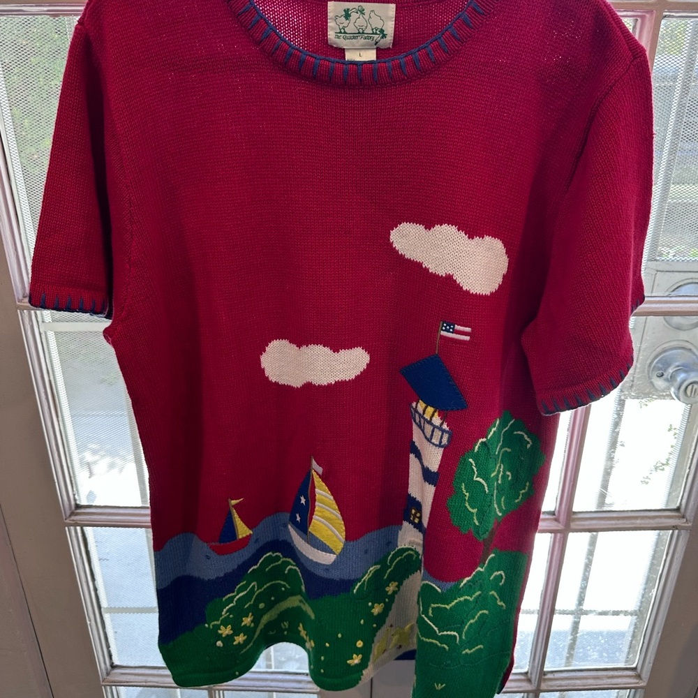 Quacker Factory Kids Red Nautical Sweater